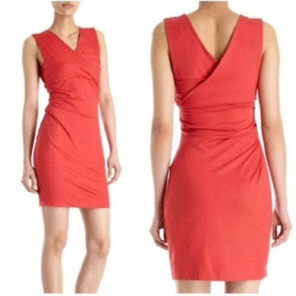 Diane Von Furstenberg Parker Dress Coral Sleeveless Size M - Picture 11 of 11
